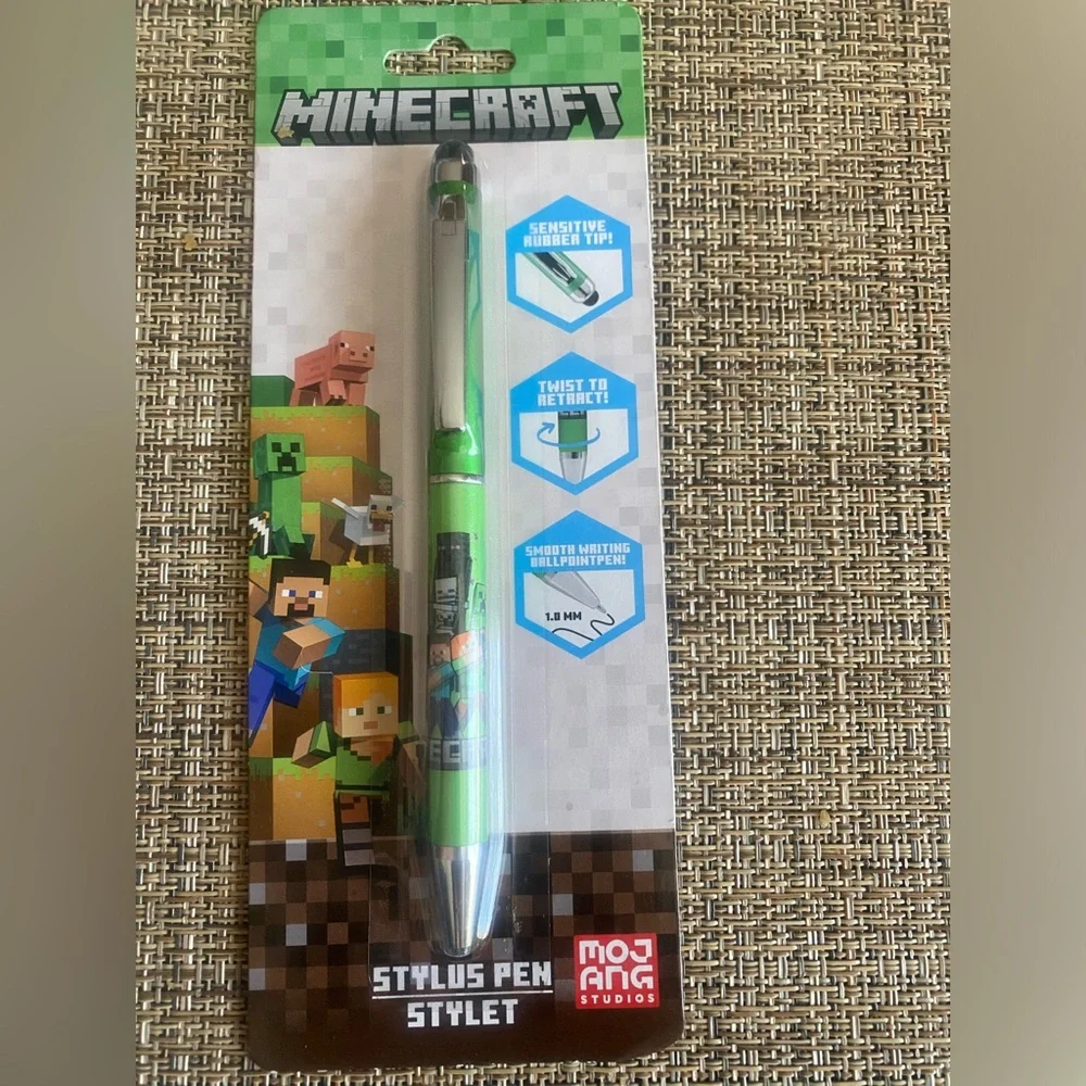 Minecraft Green Stylus Pen with Ballpoint - Mojang